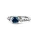 1 - Azalea Blue Diamond and White Lab Grown Diamond Three Stone Engagement Ring 