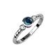 3 - Azalea Blue Diamond and White Lab Grown Diamond Three Stone Engagement Ring 