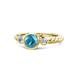 1 - Azalea London Blue Topaz and Lab Grown Diamond Three Stone Engagement Ring 