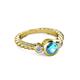 2 - Azalea London Blue Topaz and Lab Grown Diamond Three Stone Engagement Ring 