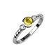 3 - Azalea Yellow Sapphire and Lab Grown Diamond Three Stone Engagement Ring 