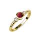 3 - Azalea Ruby and Lab Grown Diamond Three Stone Engagement Ring 