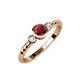 3 - Azalea Ruby and Lab Grown Diamond Three Stone Engagement Ring 