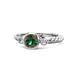 1 - Azalea Lab Created Alexandrite and Lab Grown Diamond Three Stone Engagement Ring 