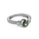 2 - Azalea Lab Created Alexandrite and Lab Grown Diamond Three Stone Engagement Ring 
