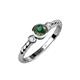 3 - Azalea Lab Created Alexandrite and Lab Grown Diamond Three Stone Engagement Ring 