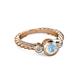 2 - Azalea Aquamarine and Lab Grown Diamond Three Stone Engagement Ring 
