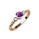 3 - Azalea Amethyst and Lab Grown Diamond Three Stone Engagement Ring 