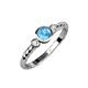 3 - Azalea Blue Topaz and Lab Grown Diamond Three Stone Engagement Ring 