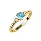 3 - Azalea Blue Topaz and Lab Grown Diamond Three Stone Engagement Ring 