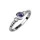 3 - Azalea Iolite and Lab Grown Diamond Three Stone Engagement Ring 