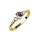 3 - Azalea Iolite and Lab Grown Diamond Three Stone Engagement Ring 