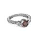 2 - Azalea Red Garnet and Lab Grown Diamond Three Stone Engagement Ring 