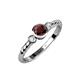 3 - Azalea Red Garnet and Lab Grown Diamond Three Stone Engagement Ring 
