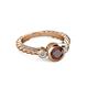 2 - Azalea Red Garnet and Lab Grown Diamond Three Stone Engagement Ring 