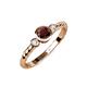 3 - Azalea Red Garnet and Lab Grown Diamond Three Stone Engagement Ring 