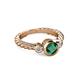 2 - Azalea Emerald and Lab Grown Diamond Three Stone Engagement Ring 