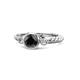 1 - Azalea Black Diamond and White Lab Grown Diamond Three Stone Engagement Ring 