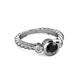 2 - Azalea Black Diamond and White Lab Grown Diamond Three Stone Engagement Ring 