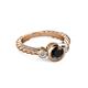 2 - Azalea Black Diamond and White Lab Grown Diamond Three Stone Engagement Ring 