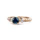 1 - Azalea Blue Diamond and White Lab Grown Diamond Three Stone Engagement Ring 