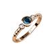 3 - Azalea Blue Diamond and White Lab Grown Diamond Three Stone Engagement Ring 