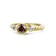 1 - Azalea Smoky Quartz and Lab Grown Diamond Three Stone Engagement Ring 