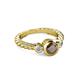 2 - Azalea Smoky Quartz and Lab Grown Diamond Three Stone Engagement Ring 