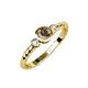3 - Azalea Smoky Quartz and Lab Grown Diamond Three Stone Engagement Ring 