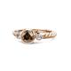1 - Azalea Smoky Quartz and Lab Grown Diamond Three Stone Engagement Ring 