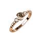 3 - Azalea Smoky Quartz and Lab Grown Diamond Three Stone Engagement Ring 