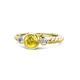 1 - Azalea Yellow Sapphire and Lab Grown Diamond Three Stone Engagement Ring 