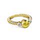 2 - Azalea Yellow Sapphire and Lab Grown Diamond Three Stone Engagement Ring 