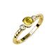 3 - Azalea Yellow Sapphire and Lab Grown Diamond Three Stone Engagement Ring 
