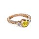 2 - Azalea Yellow Sapphire and Lab Grown Diamond Three Stone Engagement Ring 