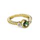 2 - Azalea Lab Created Alexandrite and Lab Grown Diamond Three Stone Engagement Ring 