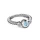 2 - Azalea Aquamarine and Lab Grown Diamond Three Stone Engagement Ring 