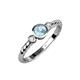 3 - Azalea Aquamarine and Lab Grown Diamond Three Stone Engagement Ring 