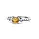 1 - Azalea Citrine and Lab Grown Diamond Three Stone Engagement Ring 
