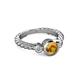 2 - Azalea Citrine and Lab Grown Diamond Three Stone Engagement Ring 