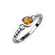 3 - Azalea Citrine and Lab Grown Diamond Three Stone Engagement Ring 