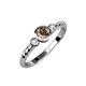3 - Azalea Smoky Quartz and Lab Grown Diamond Three Stone Engagement Ring 