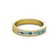 2 - Vanna 2.20 mm London Blue Topaz and Lab Grown Diamond 9 Stone Wedding Band 