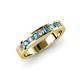 3 - Vanna 2.20 mm London Blue Topaz and Lab Grown Diamond 9 Stone Wedding Band 