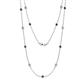1 - Lien (13 Stn/3.4mm) Blue Sapphire and Lab Grown Diamond on Cable Necklace 