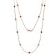 1 - Lien (13 Stn/3.4mm) Ruby and Lab Grown Diamond on Cable Necklace 