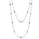 1 - Lien (13 Stn/3.4mm) Green Garnet and Lab Grown Diamond on Cable Necklace 
