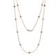 1 - Lien (13 Stn/3.4mm) Rhodolite Garnet and Lab Grown Diamond on Cable Necklace 