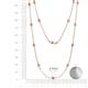 2 - Lien (13 Stn/3.4mm) Pink Sapphire and Lab Grown Diamond on Cable Necklace 