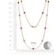 2 - Lien (13 Stn/3.4mm) Ruby and Lab Grown Diamond on Cable Necklace 